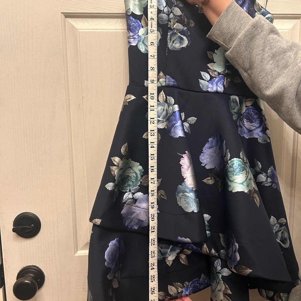 Navy Floral Strapless Dress - Picture 7 of 7